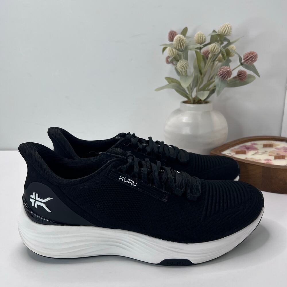 Kuru Atom 2 Walking Comfort Sneaker Jet Black/White Men 11.5 Wide Tried On - Picture 3 of 9